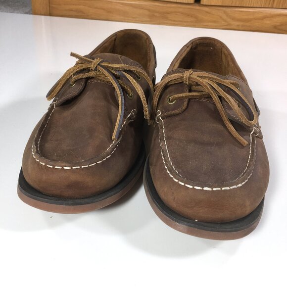 Clarks Port View Slip On Boat Shoes Mens Size 10.5 M Brown Leather 11826 main image 8